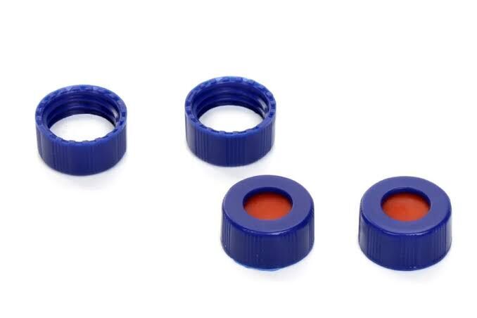 Vial Kapağı-ND9 Vidalı Kapak, 1,0 mm, Kırmızı PTFE/ Beyaz Silikon delikli kapak
