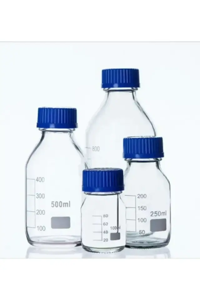 Otoklav şişesi,Mavi kapaklı, Borosilikat-100 ML (1ad)